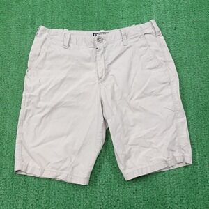 Express Shorts Mens 32 Waist Light Gray Casual Chino 100% Cotton Classic Summer